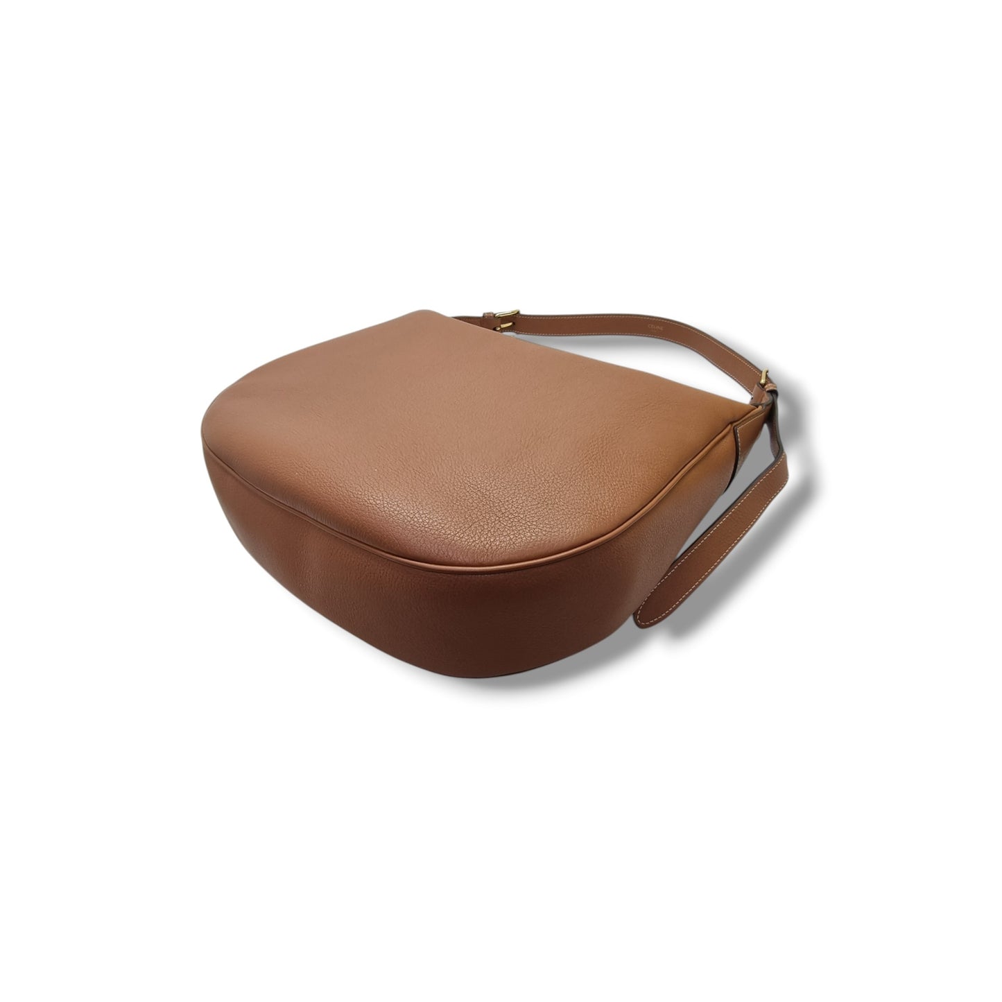 Celine Triomphe Heloise Leather Hobo Bag Ghw (Brown)