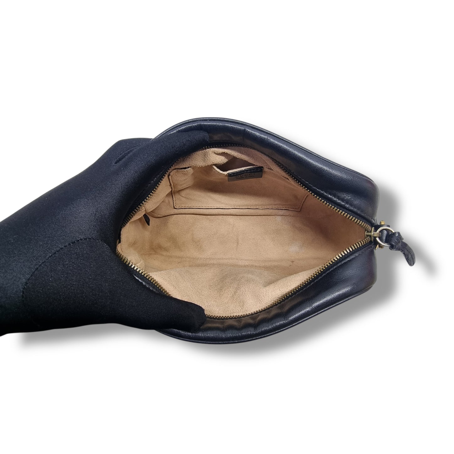 Gucci GG Marmont Matelasse Small Chevron Camera Bag Ghw (Black)