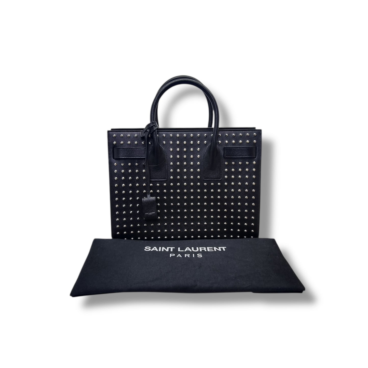 YSL Sac De Jour Studded Leather Tote Bag Shw (Black)