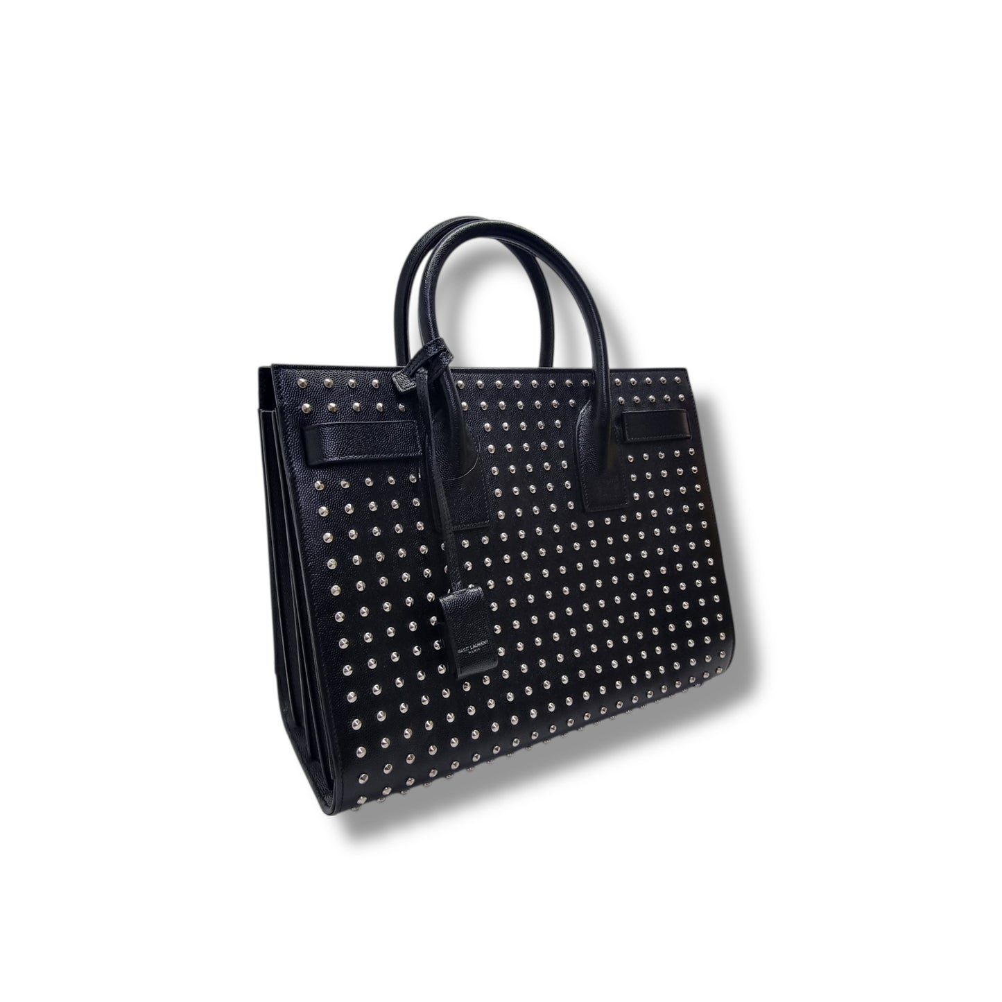 YSL Sac De Jour Studded Leather Tote Bag Shw (Black)