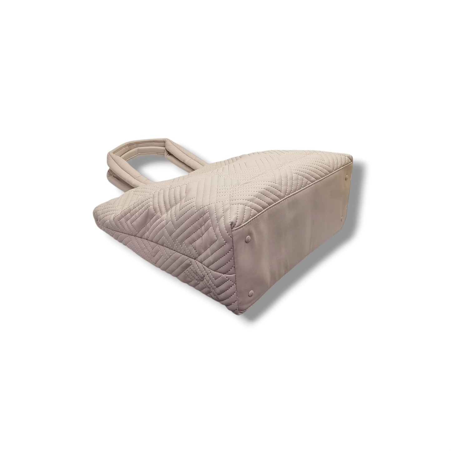 Karl Lagerfeld Paris Voyage Quilted Nylon Shoulder Bag (Beige/Shell)
