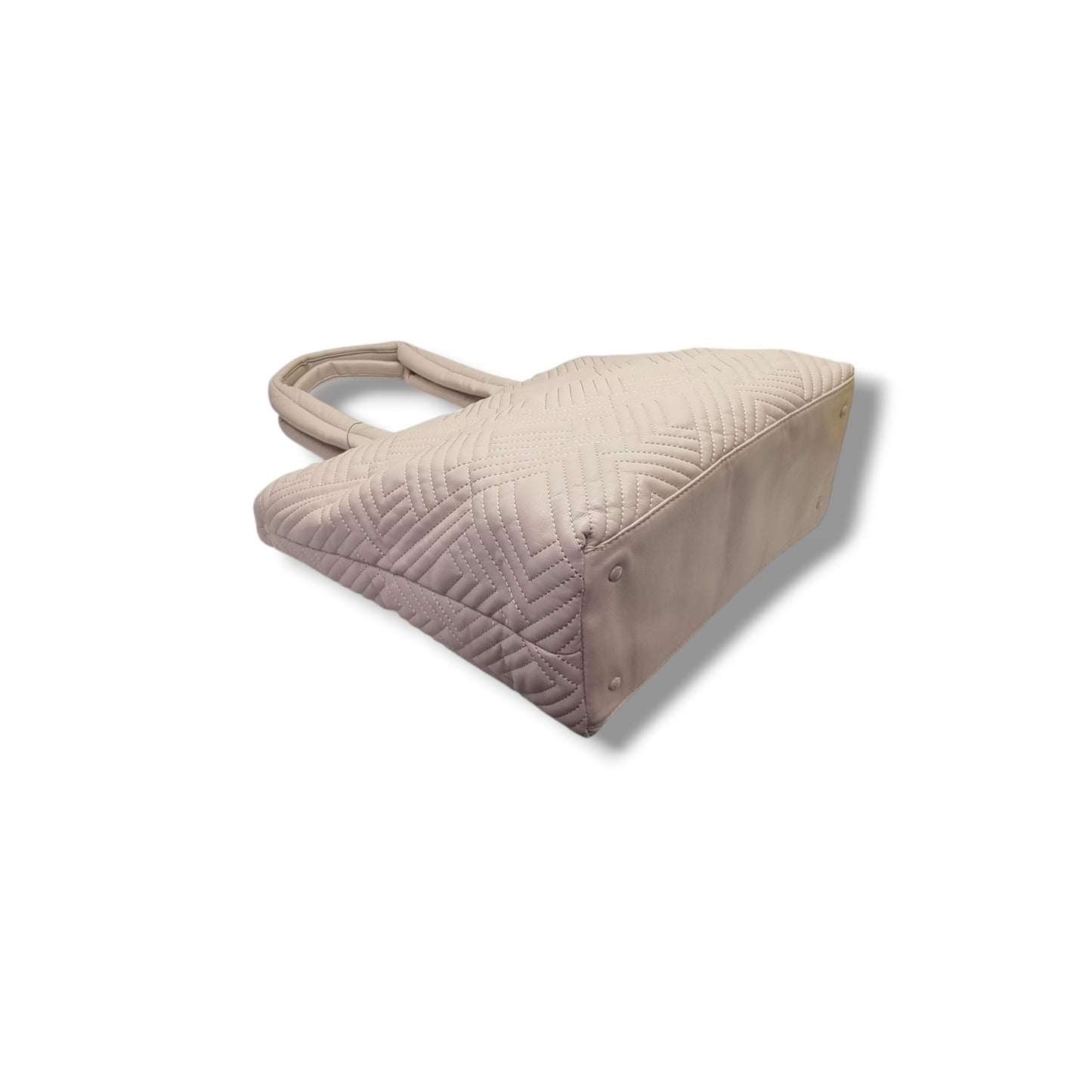 Karl Lagerfeld Paris Voyage Quilted Nylon Shoulder Bag (Beige/Shell)