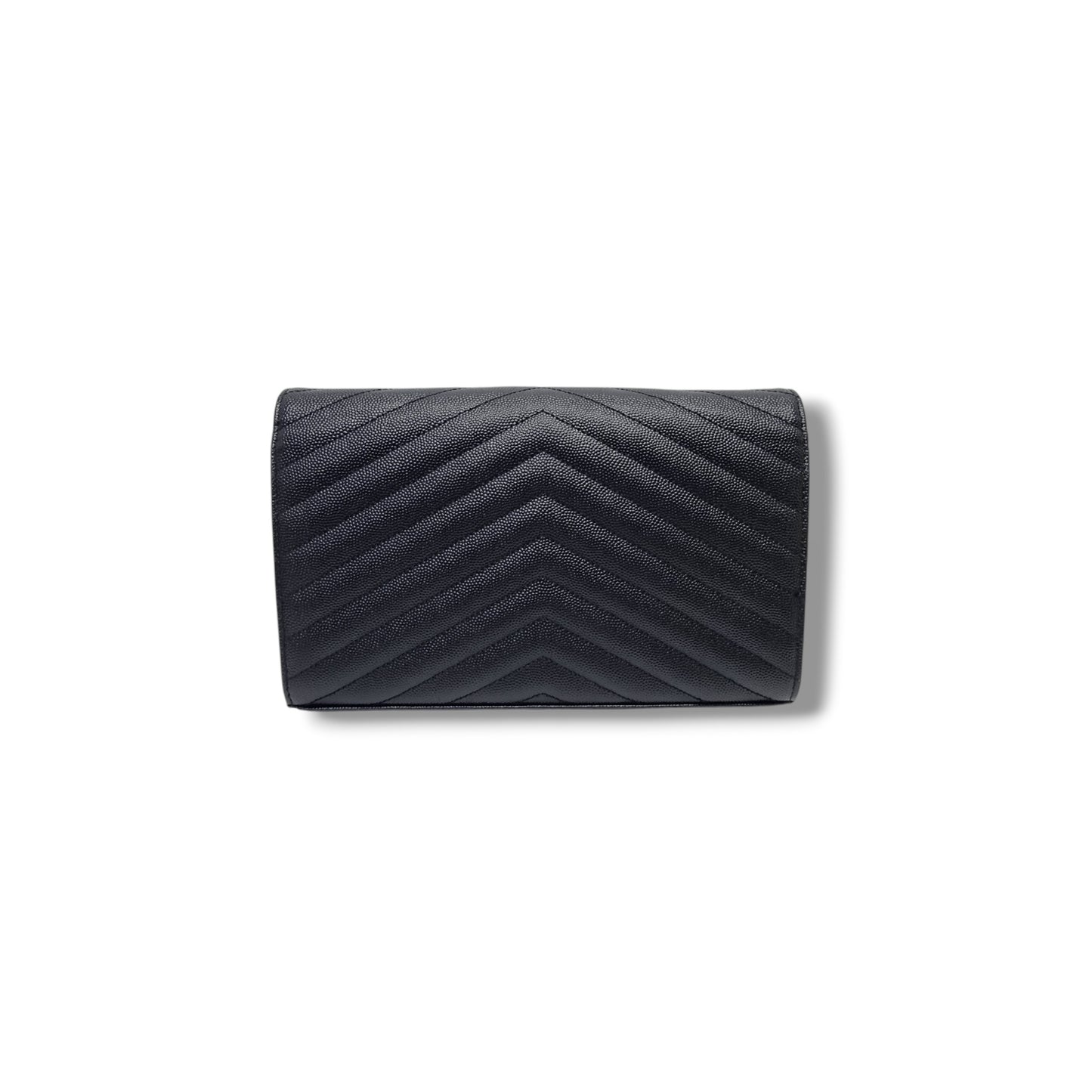 YSL Wallet On Chain Cassandre Envelope Large Leather Ghw (Black)