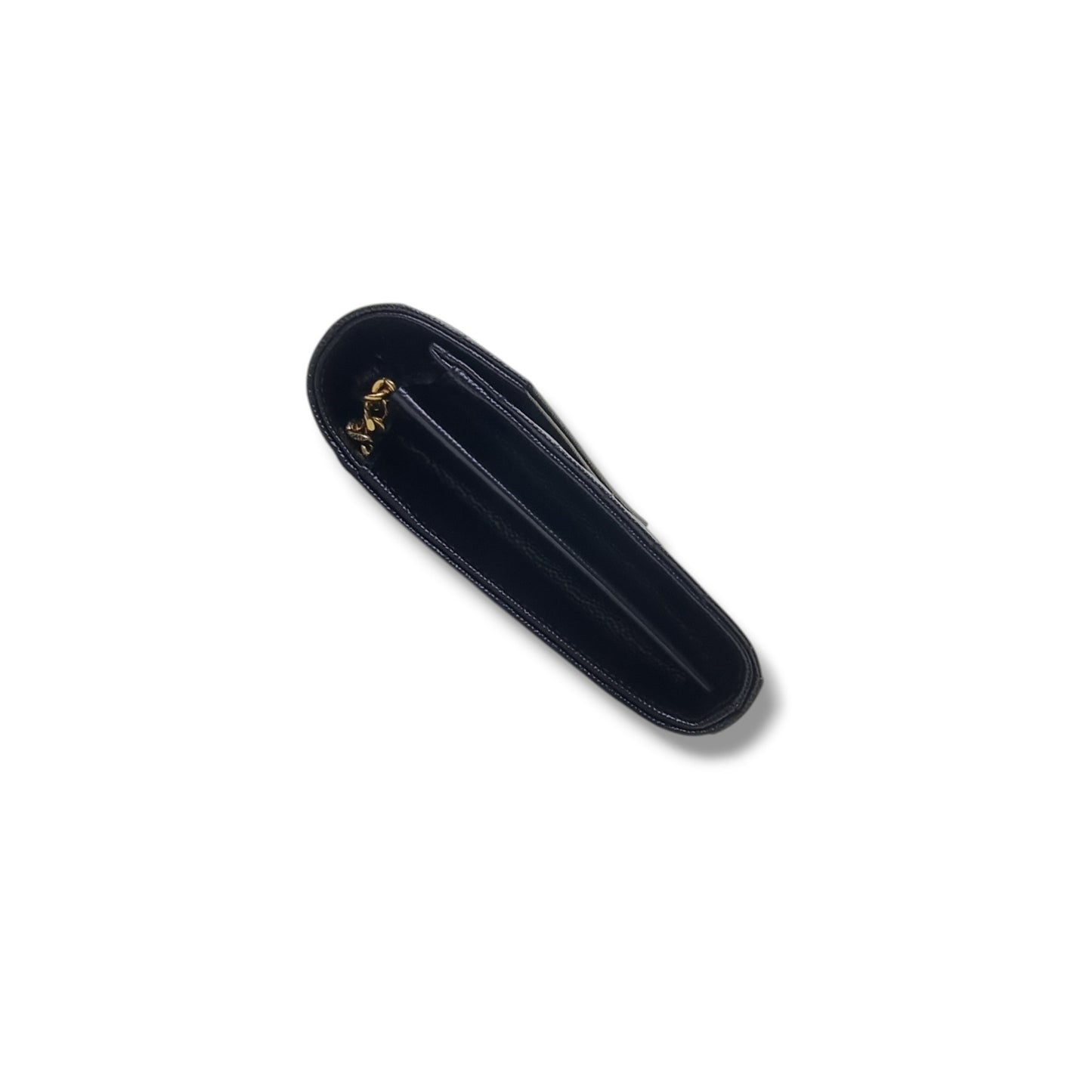 YSL Wallet On Chain Cassandre Envelope Large Leather Ghw (Black)