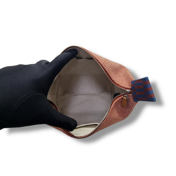 Hermes Bride A Brac H Natte Bicolor Wool Twill Case Small (Tomette)
