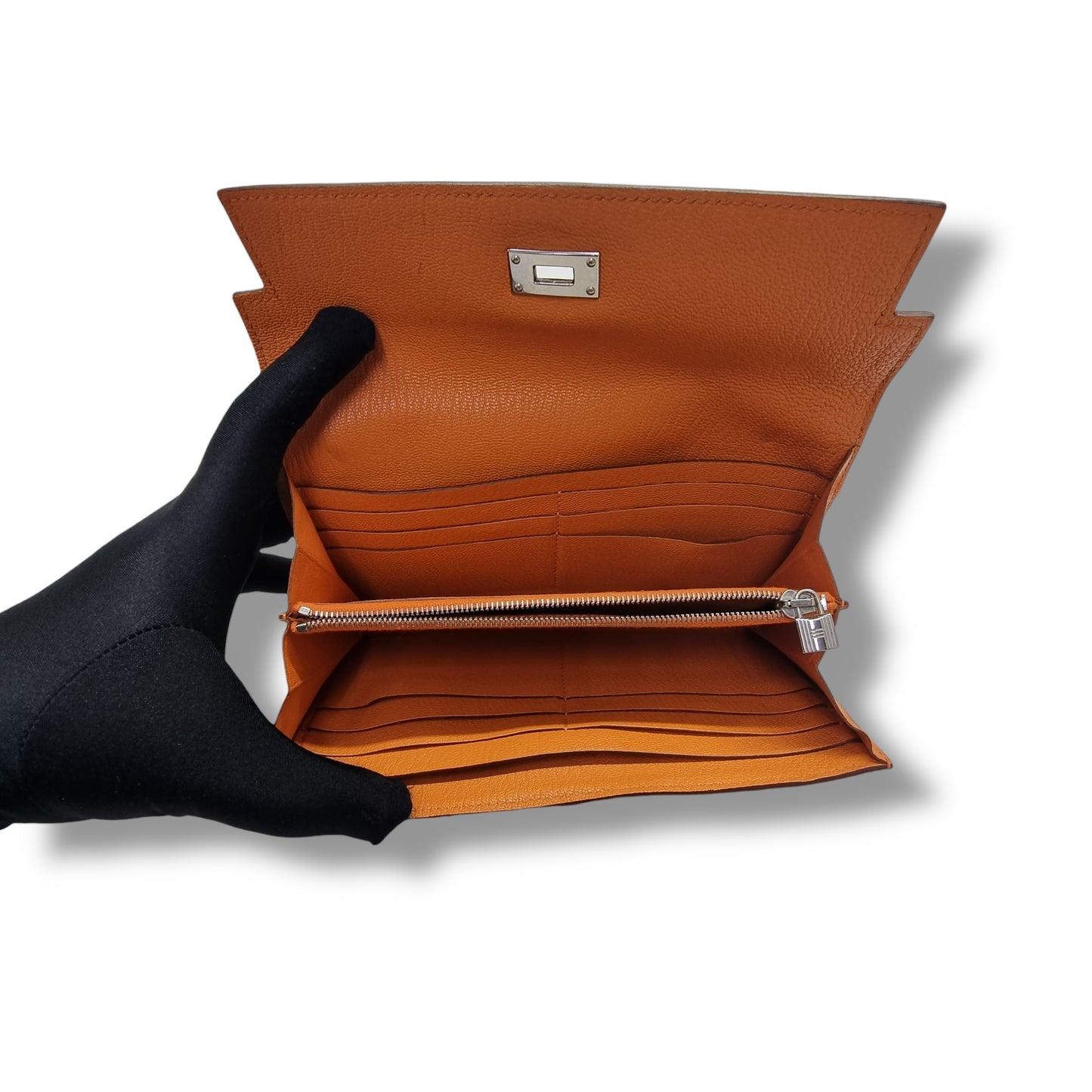 Hermes Kelly Wallet Togo Leather Phw (Orange)