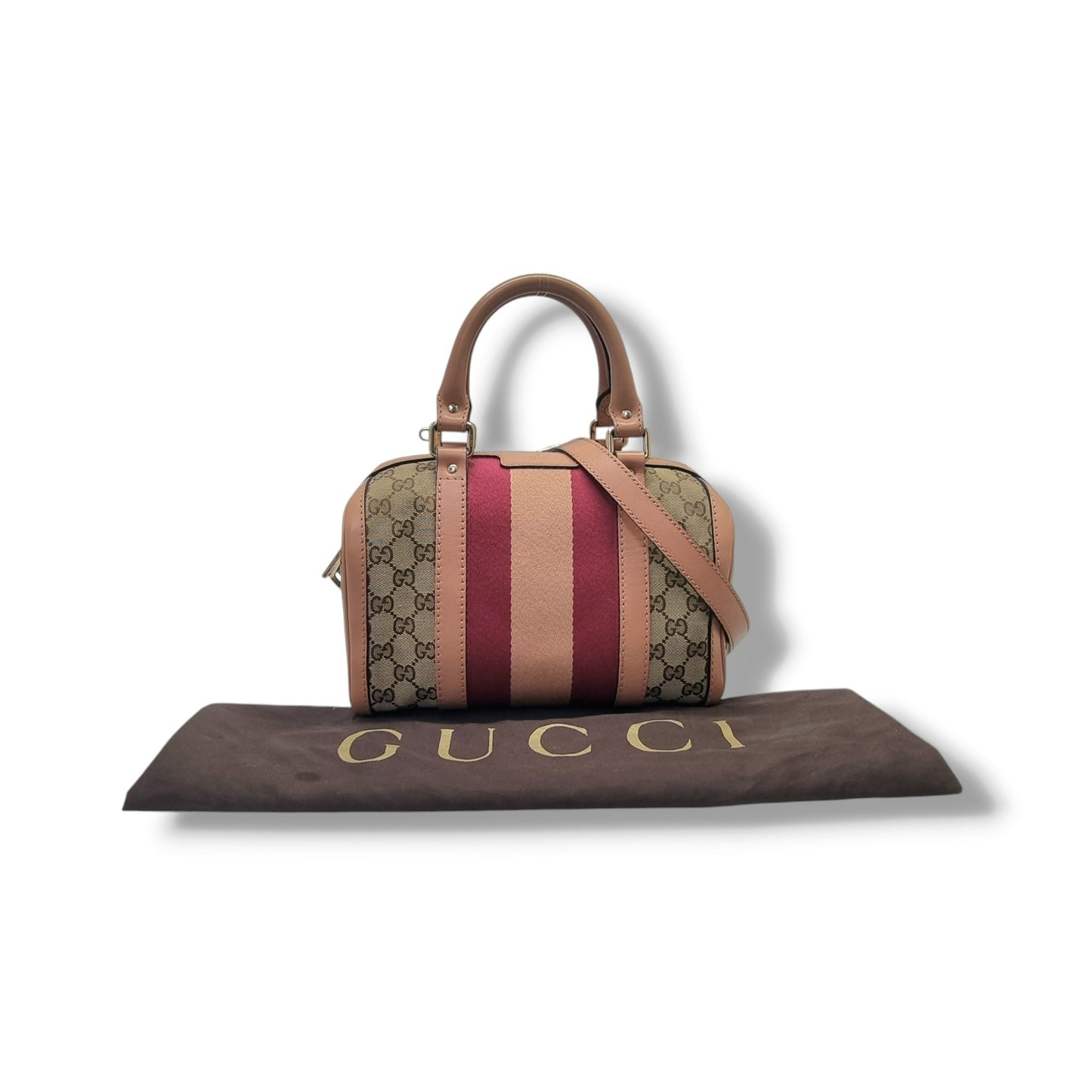 Gucci GG Canvas Joy Boston Bag Ghw (Light Brown)