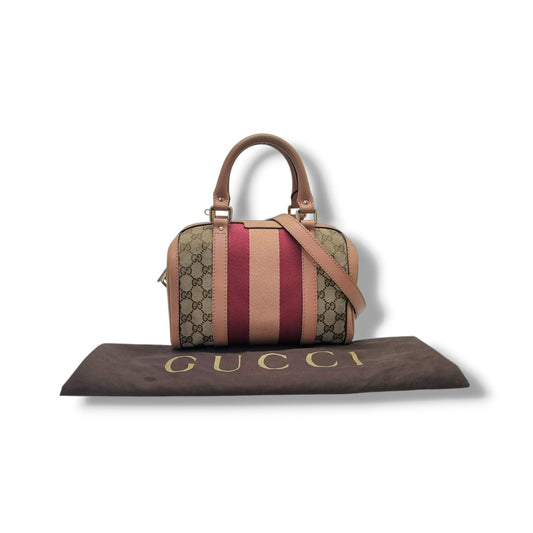 Gucci GG Canvas Joy Boston Bag Ghw (Light Brown)