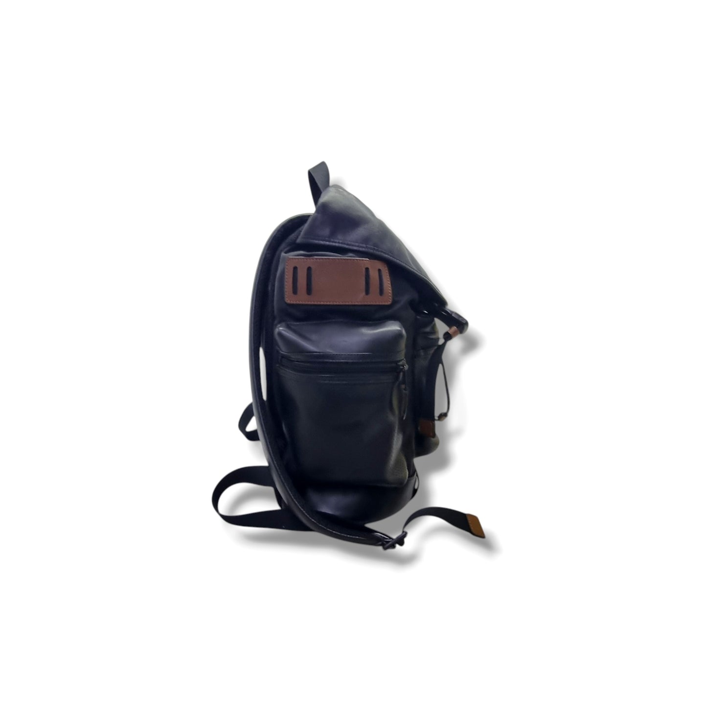 Coach Terrain Trek Backpack Perforated Leather & Nylon Black Hw (Black)