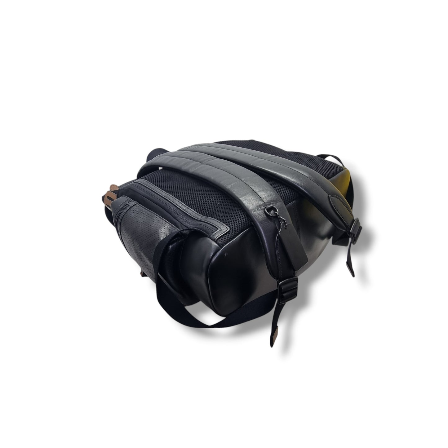 Coach Terrain Trek Backpack Perforated Leather & Nylon Black Hw (Black)