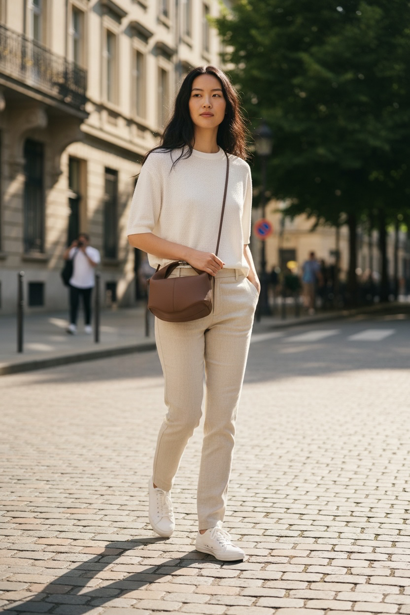 Polene Beri Grain Spanish Calfskin Crossbody Ghw (Camel)