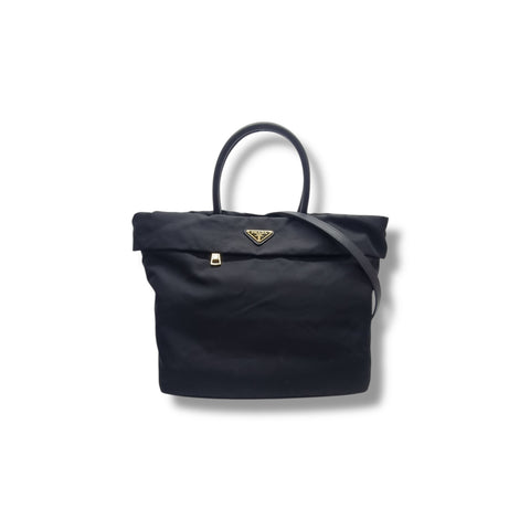 Prada BN2531 Nylon Tote Bag Ghw (Black)
