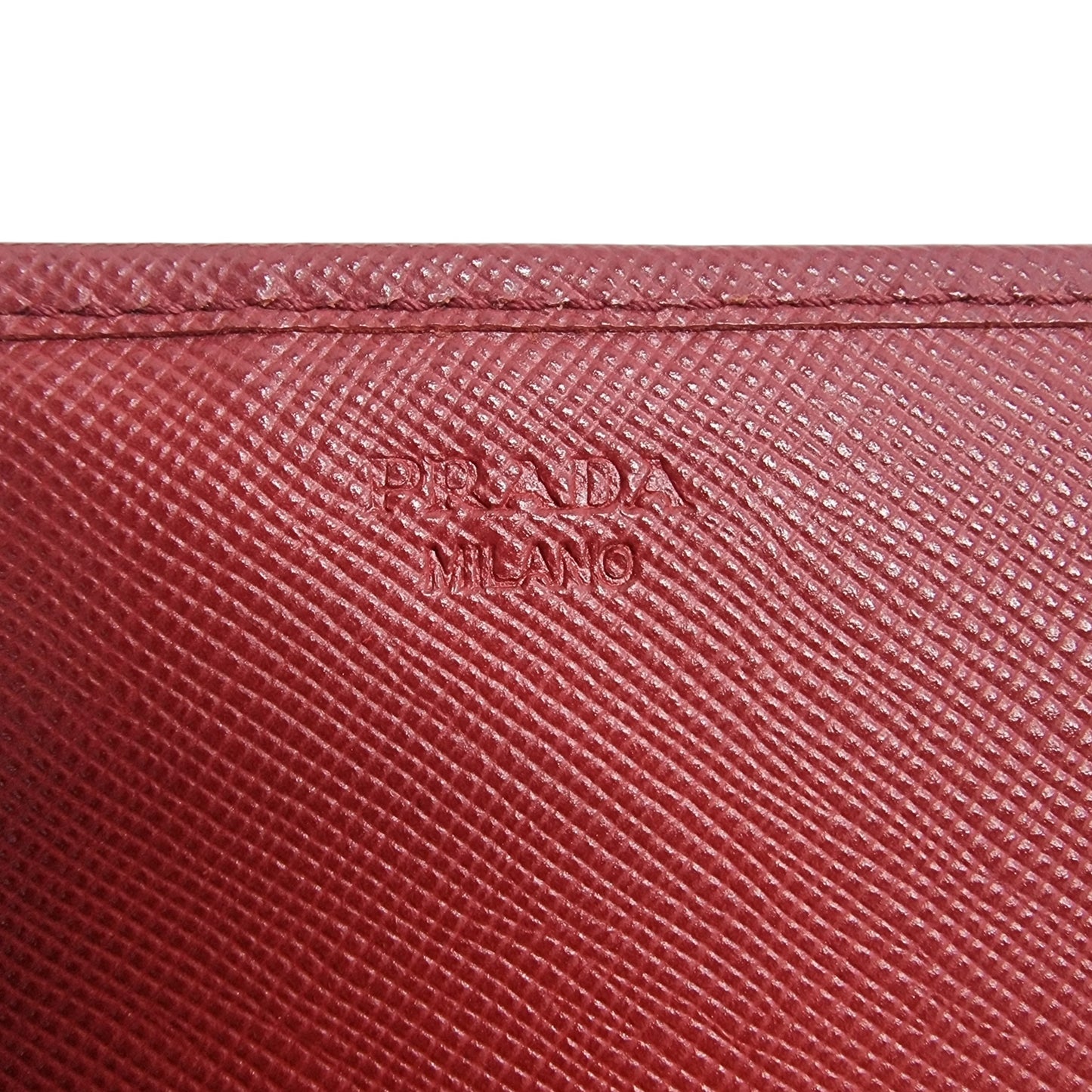 Prada Saffiano Bow Flap Long Wallet Leather Ghw (Red)