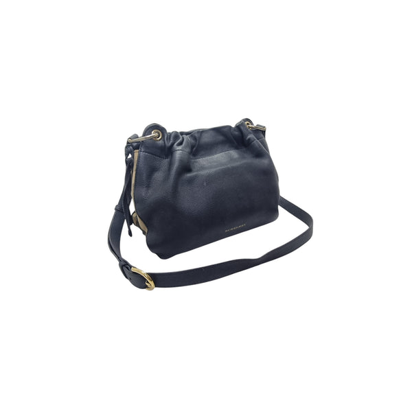 Burberry House Check Canvas Bingley Bucket Bag Ghw (Black)