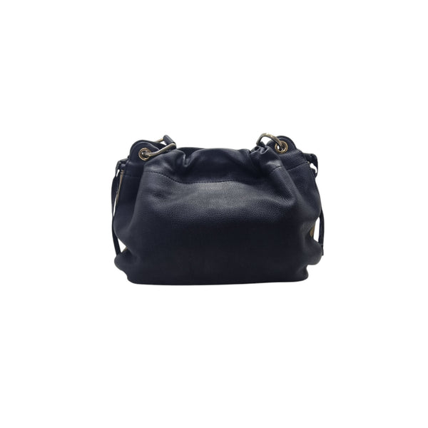 Burberry House Check Canvas Bingley Bucket Bag Ghw (Black)