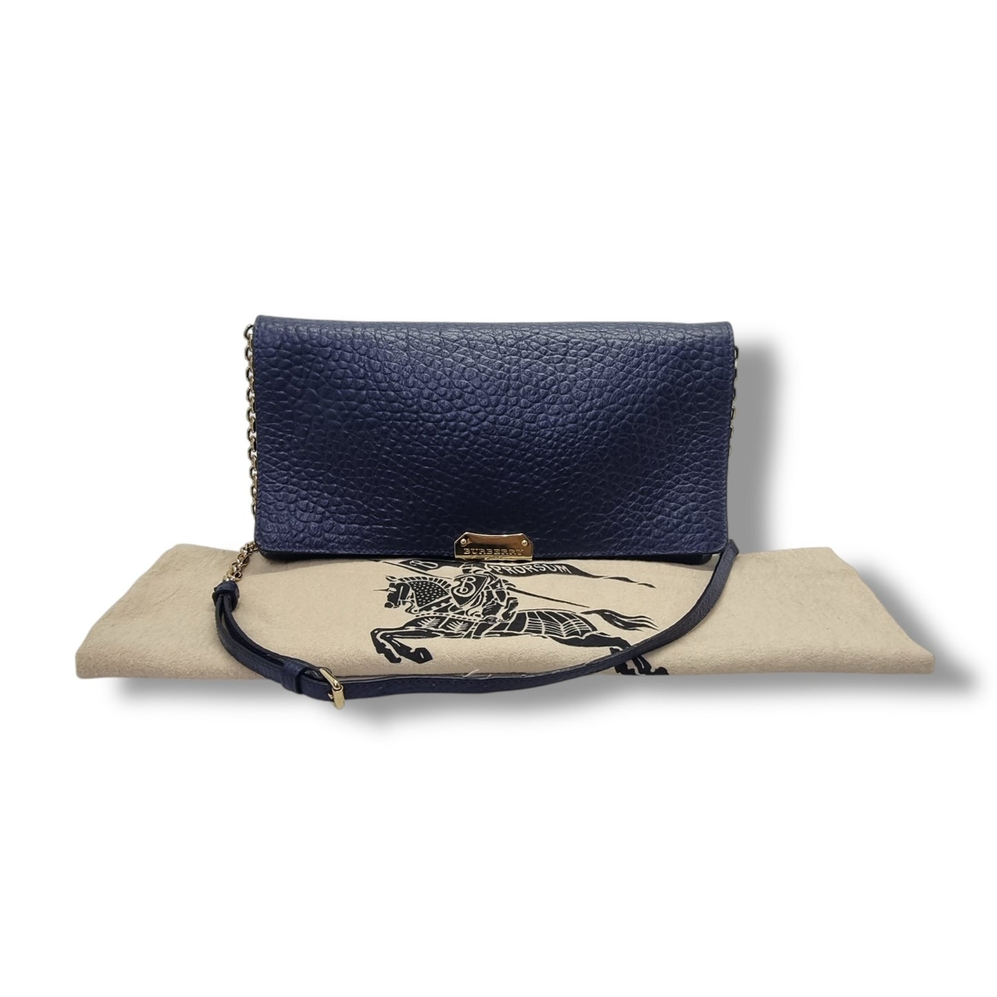 Burberry Mildenhall Leather Sling Bag Ghw (Navy Blue)