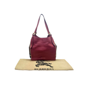 Burberry House Check Derby Canterbury Hobo Bag (Red)