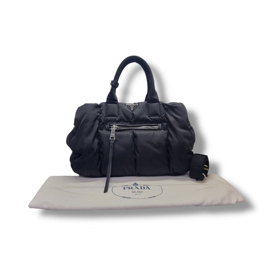 Prada Nylon Bomber Tote Bag Shw (Black)