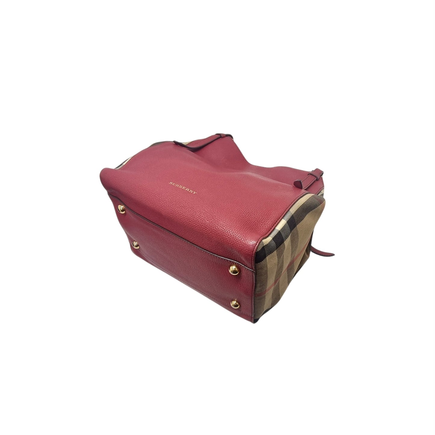 Burberry House Check Derby Canterbury Hobo Bag (Red)