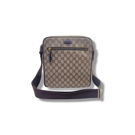 Gucci GG Supreme Canvas Messenger Bag Ghw (Beige/Brown)