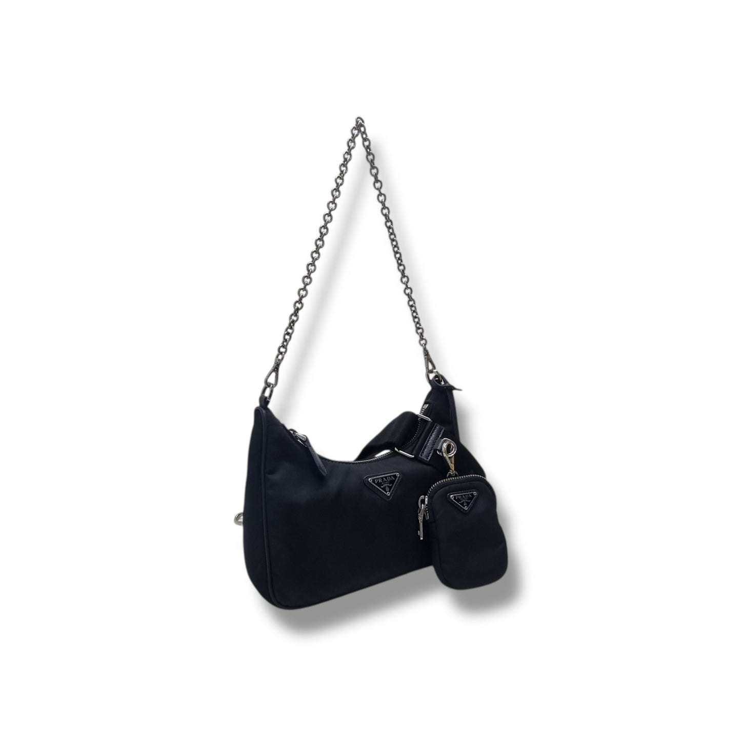 Prada 1BH204 Re-Edition 2005 Nylon Mini Bag W/Pouch Shw (Black)