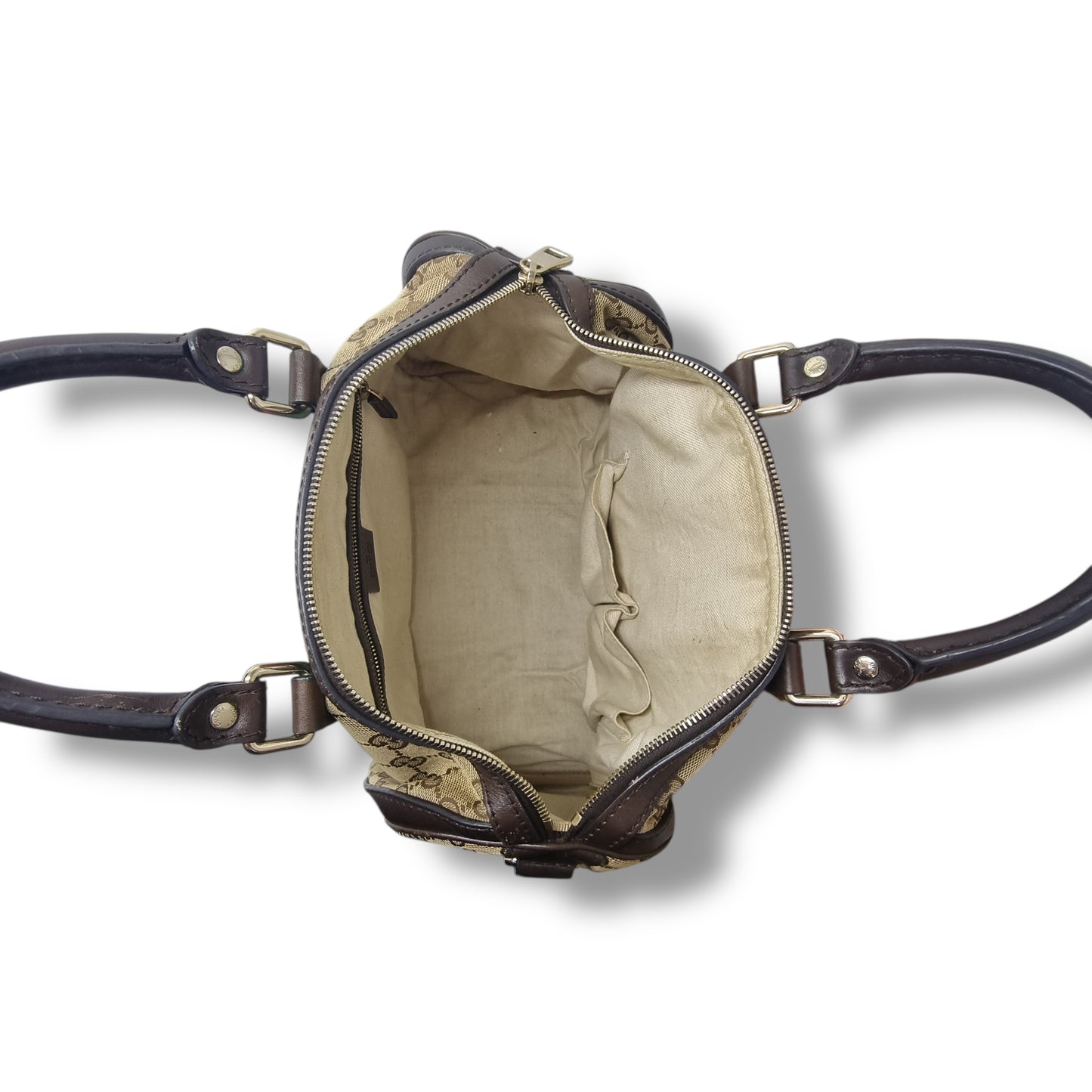 Gucci GG Canvas Vintage Web Boston Bag Ghw (Brown/Beige)