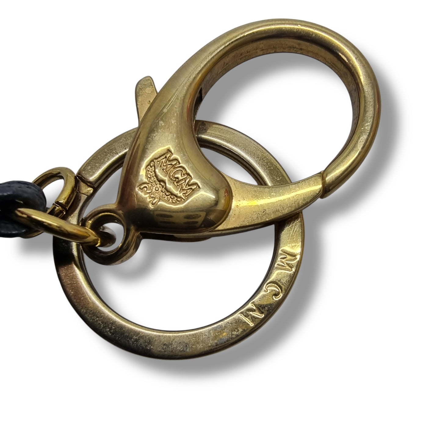 MCM Bear Keychain Bag Charm Leather (Beige/ Green)