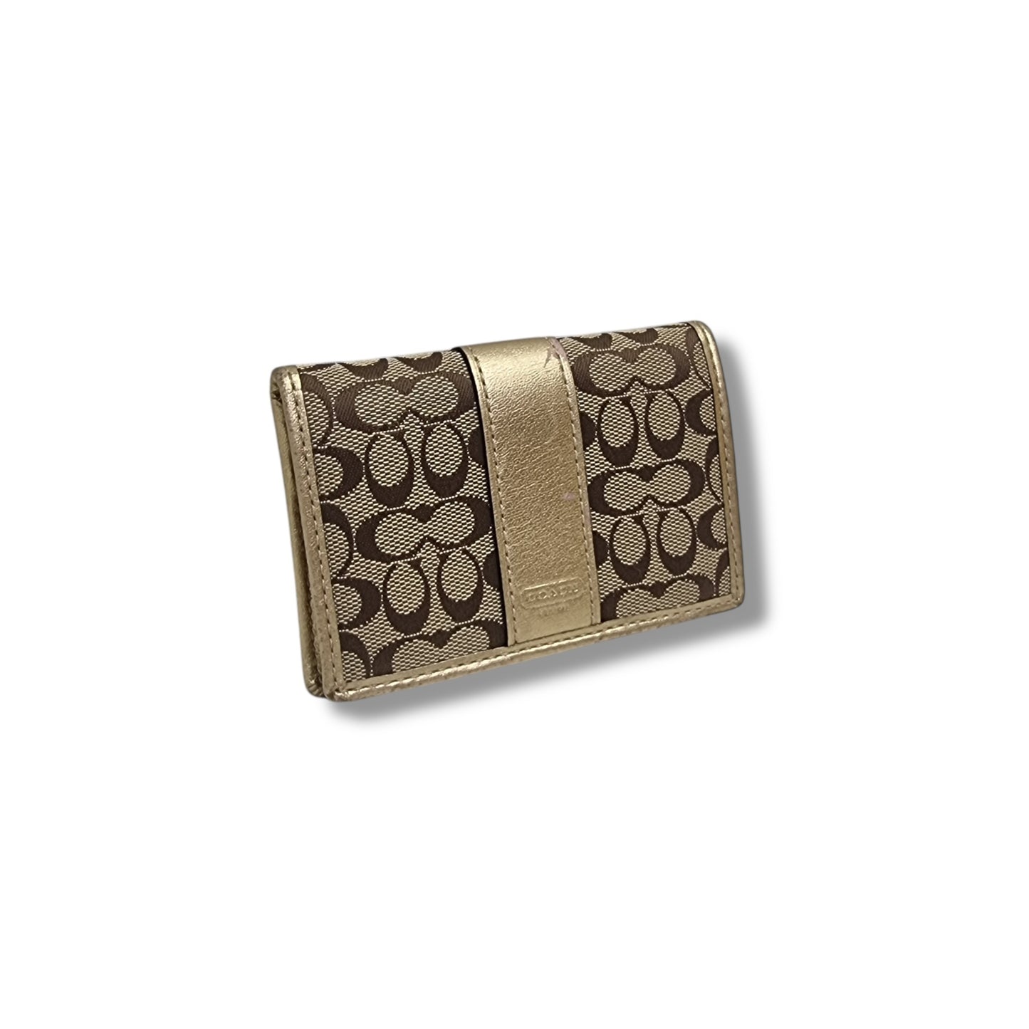 Coach Card Holder Canvas (Gold)