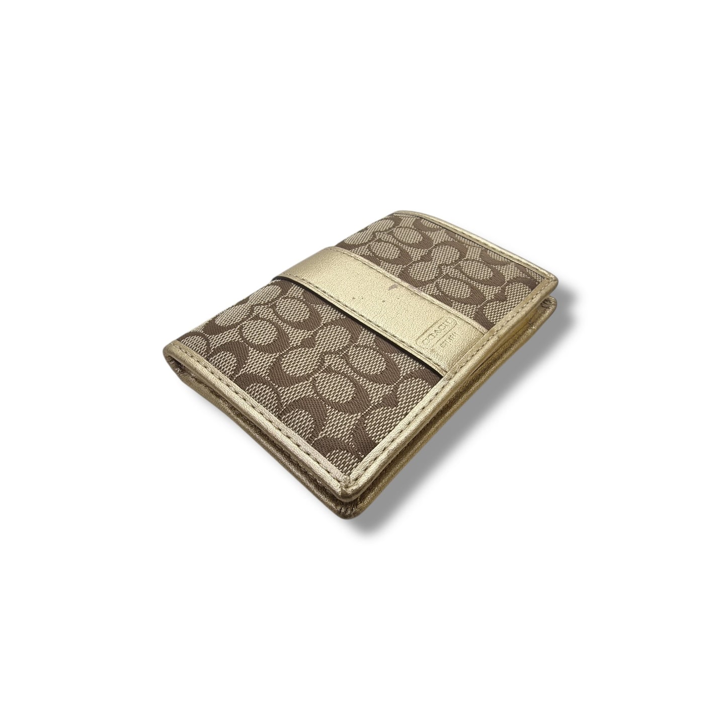 Coach Card Holder Canvas (Gold)