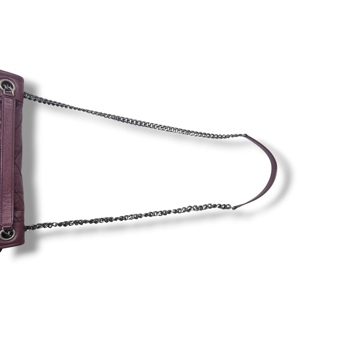 YSL Niki Large Calfskin Leather Bag Shw (Burgundy)
