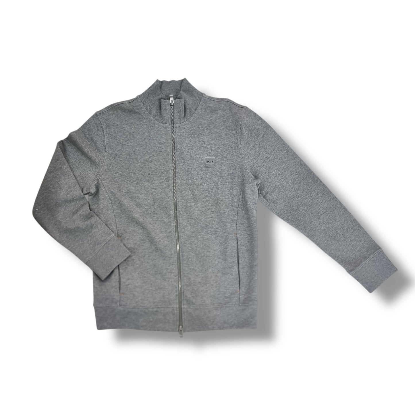 Hugo Boss Sweater Zip Neck Knitted Cotton (Grey)