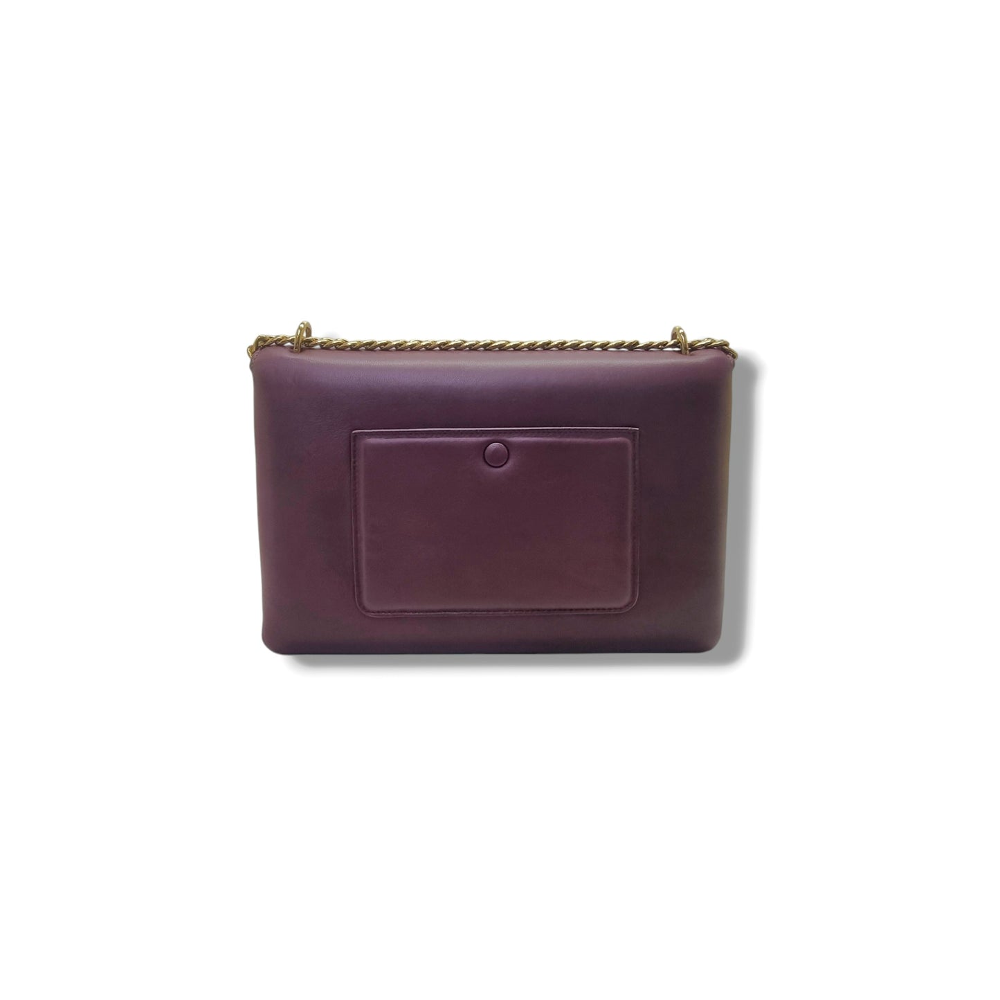 Celine Coin Flap Leather Sling Bag Ghw (Burgundy)
