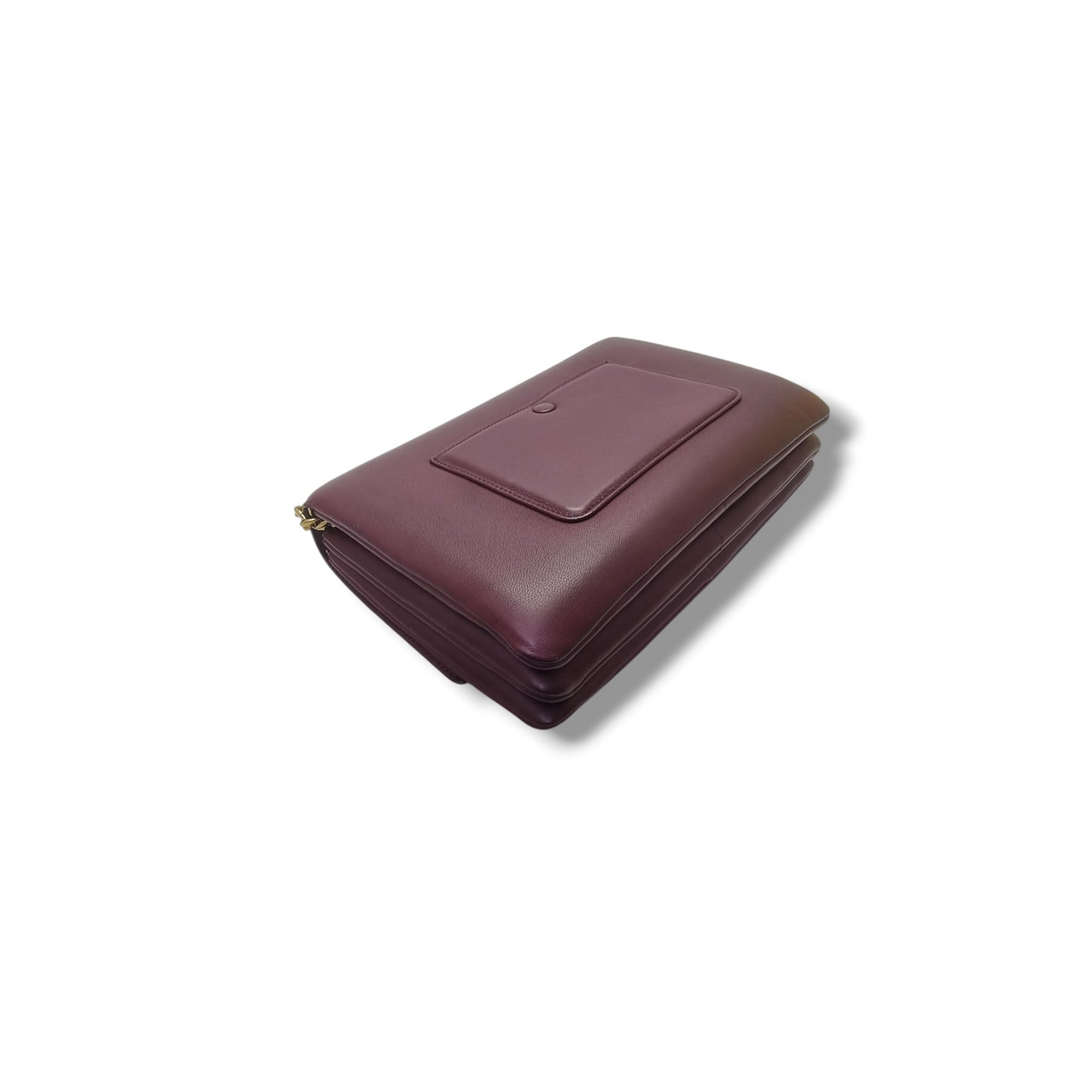 Celine Coin Flap Leather Sling Bag Ghw (Burgundy)