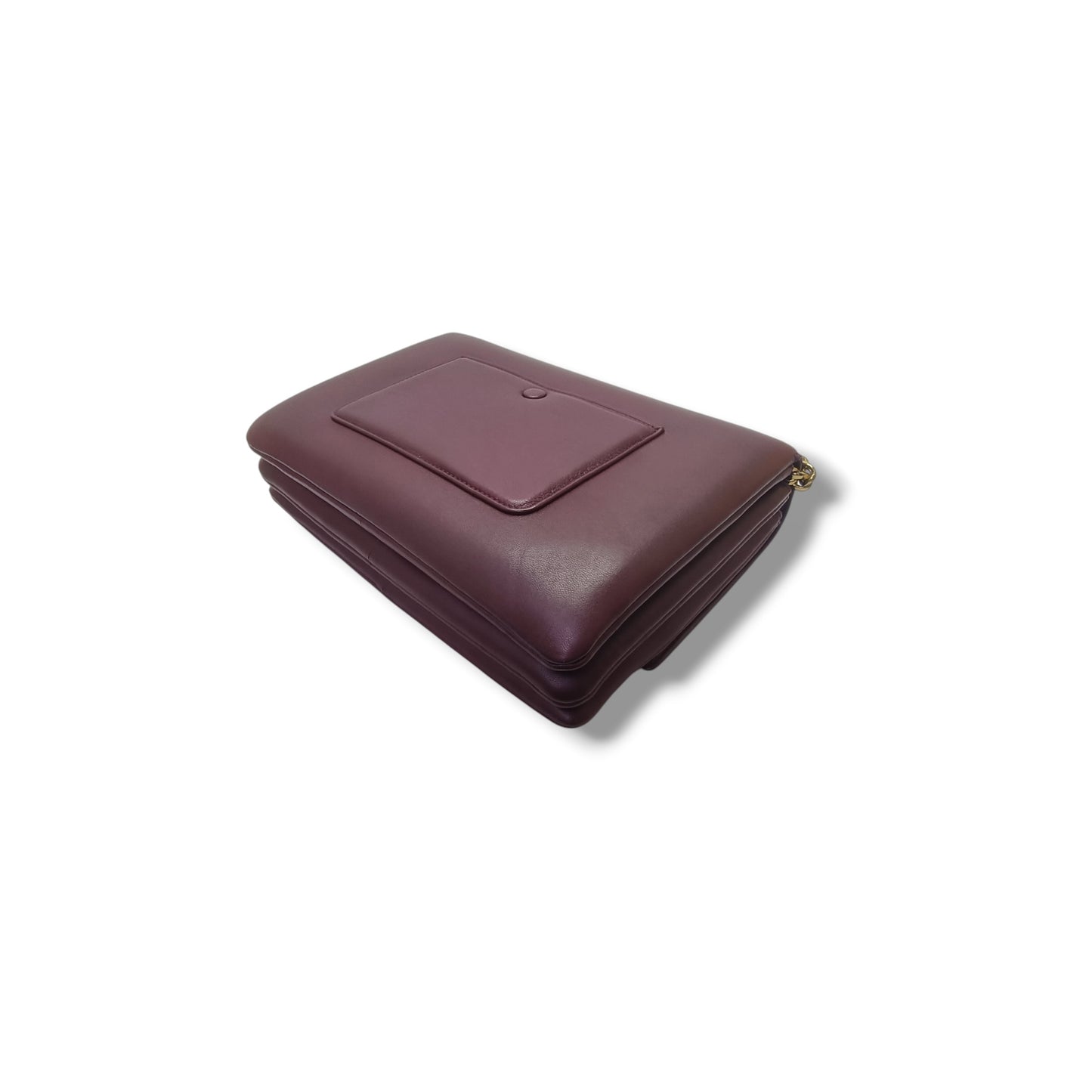Celine Coin Flap Leather Sling Bag Ghw (Burgundy)