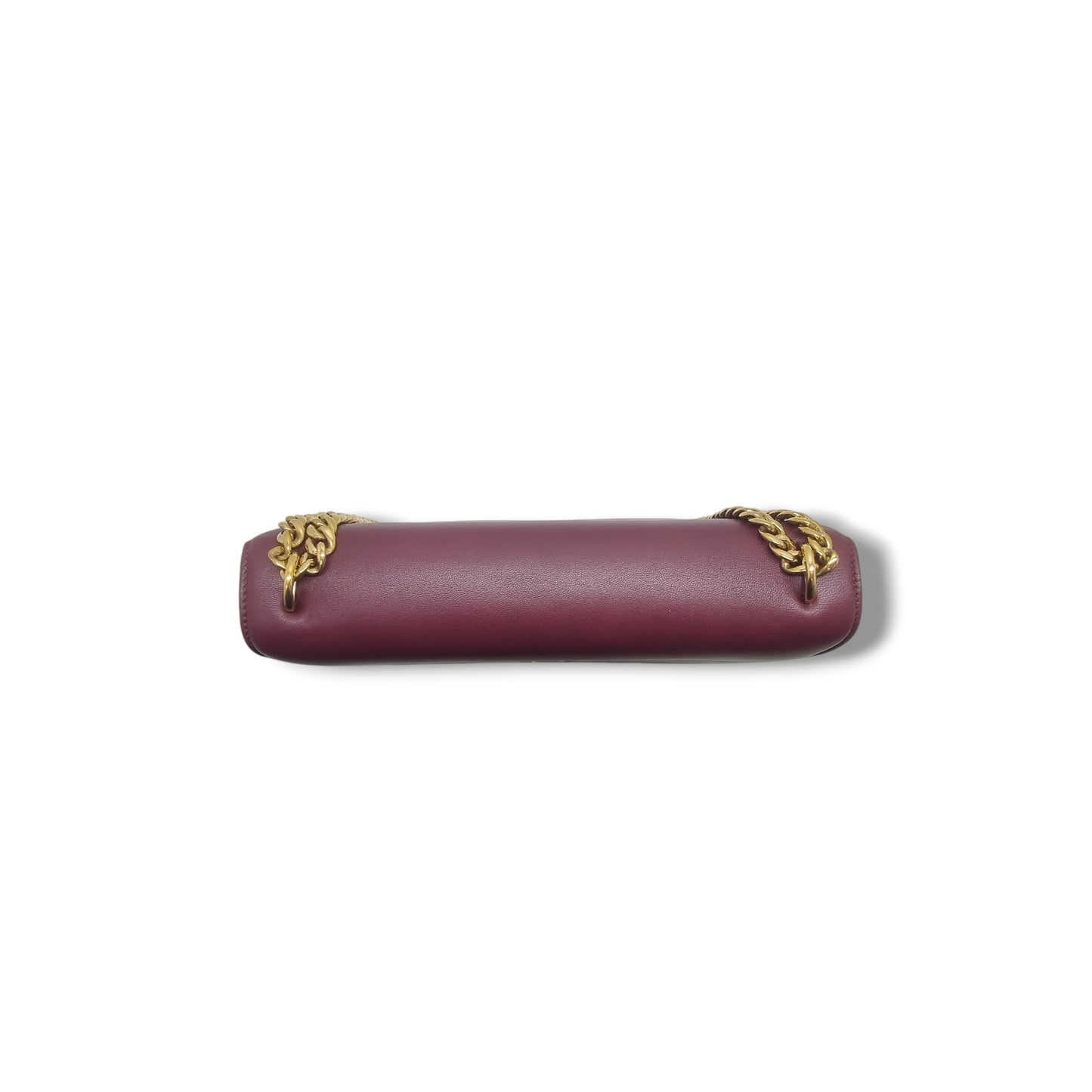 Celine Coin Flap Leather Sling Bag Ghw (Burgundy)