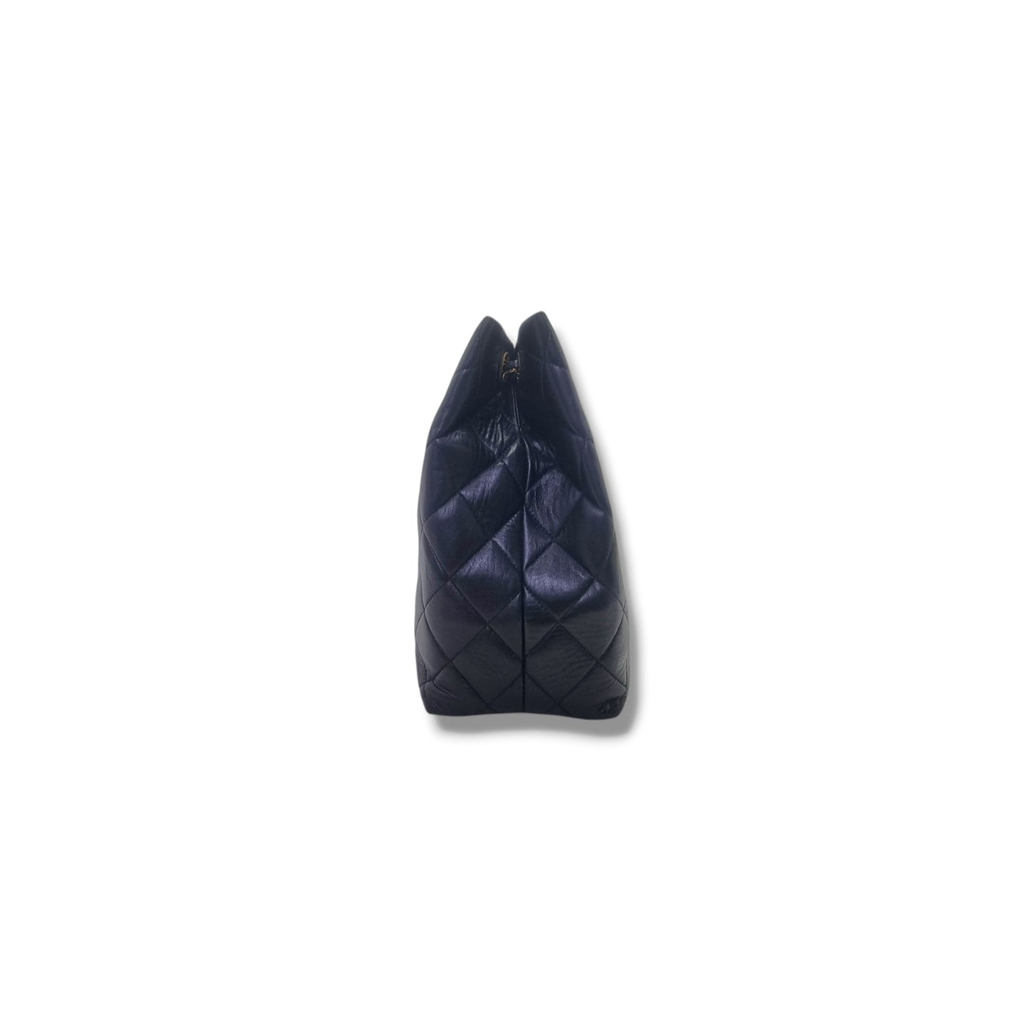 Chanel Vintage Quilted Lambskin Shoulder Bag Ghw (Black)
