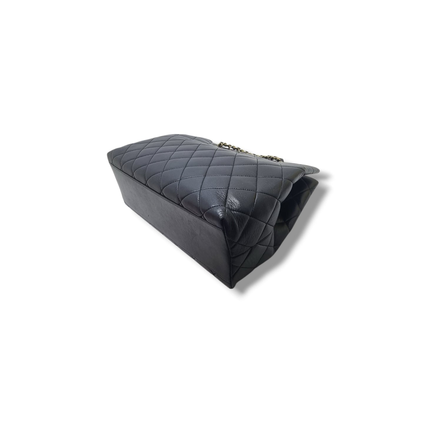 Chanel Vintage Quilted Lambskin Shoulder Bag Ghw (Black)