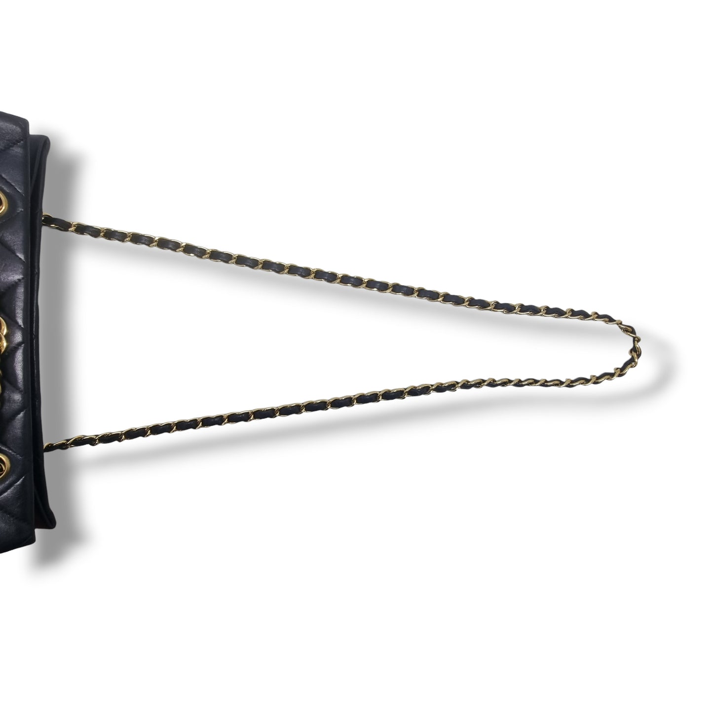 Chanel Vintage Quilted Lambskin Shoulder Bag Ghw (Black)