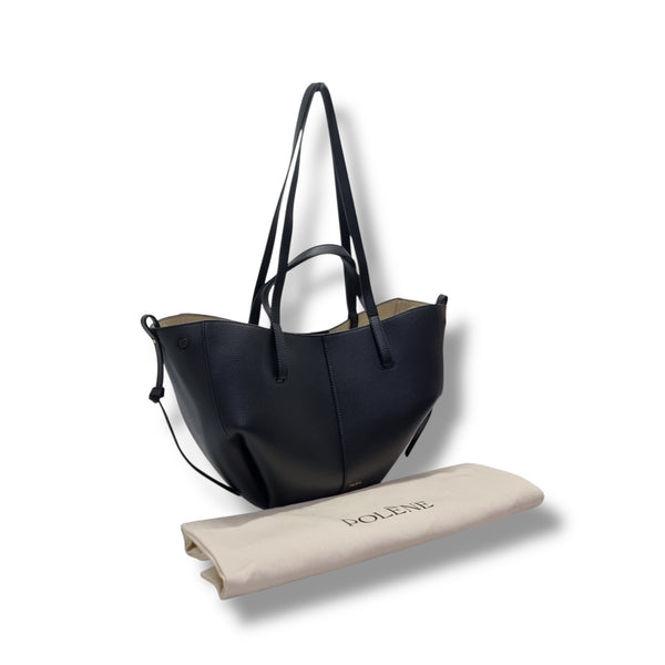 Polene Cyme Mini Leather Shoulder Bag Ghw (Black)