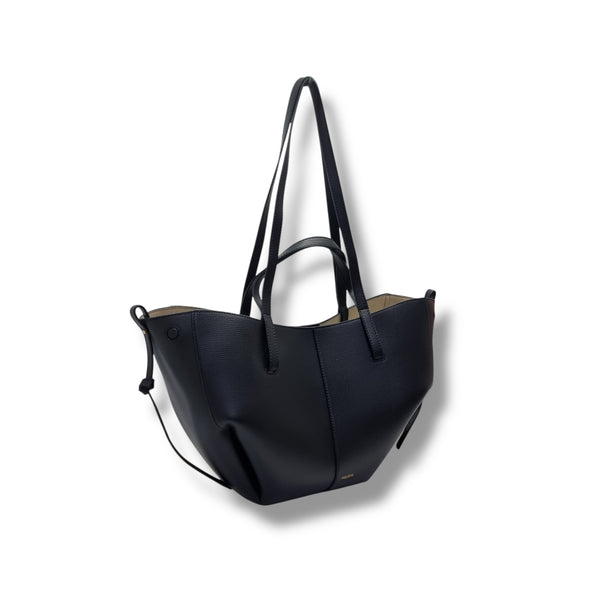 Polene Cyme Mini Leather Shoulder Bag Ghw (Black)