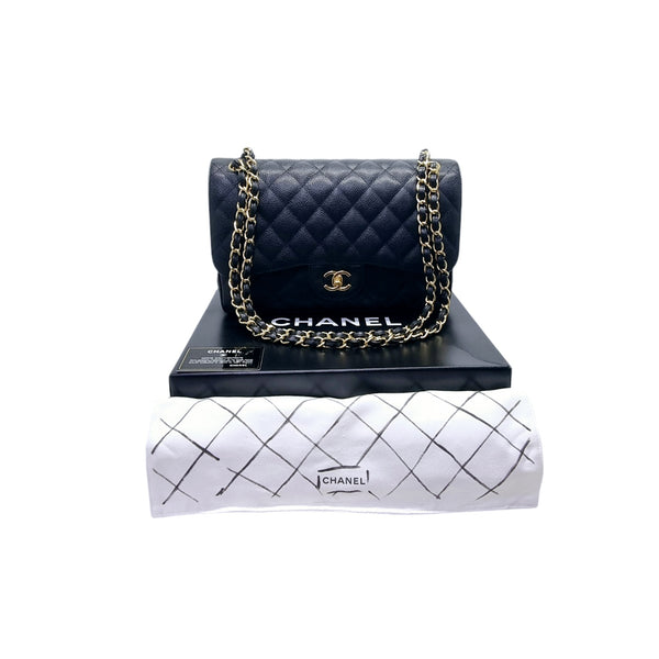 Chanel Classic Jumbo Double Flap Caviar Ghw (Black)