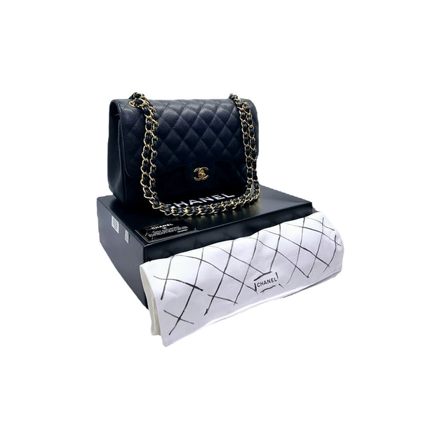 Chanel Classic Jumbo Double Flap Caviar Ghw (Black)