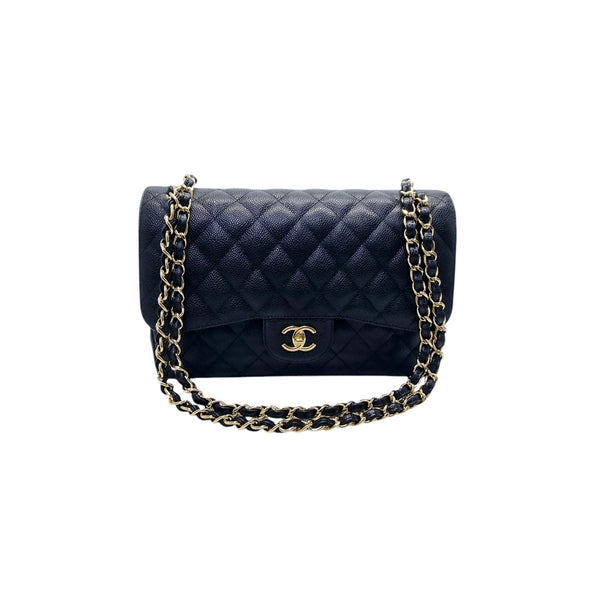 Chanel Classic Jumbo Double Flap Caviar Ghw (Black)