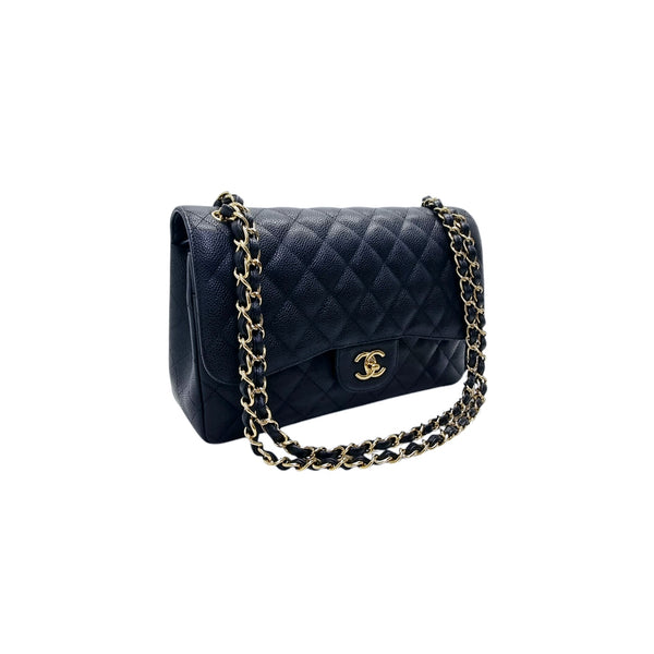 Chanel Classic Jumbo Double Flap Caviar Ghw (Black)