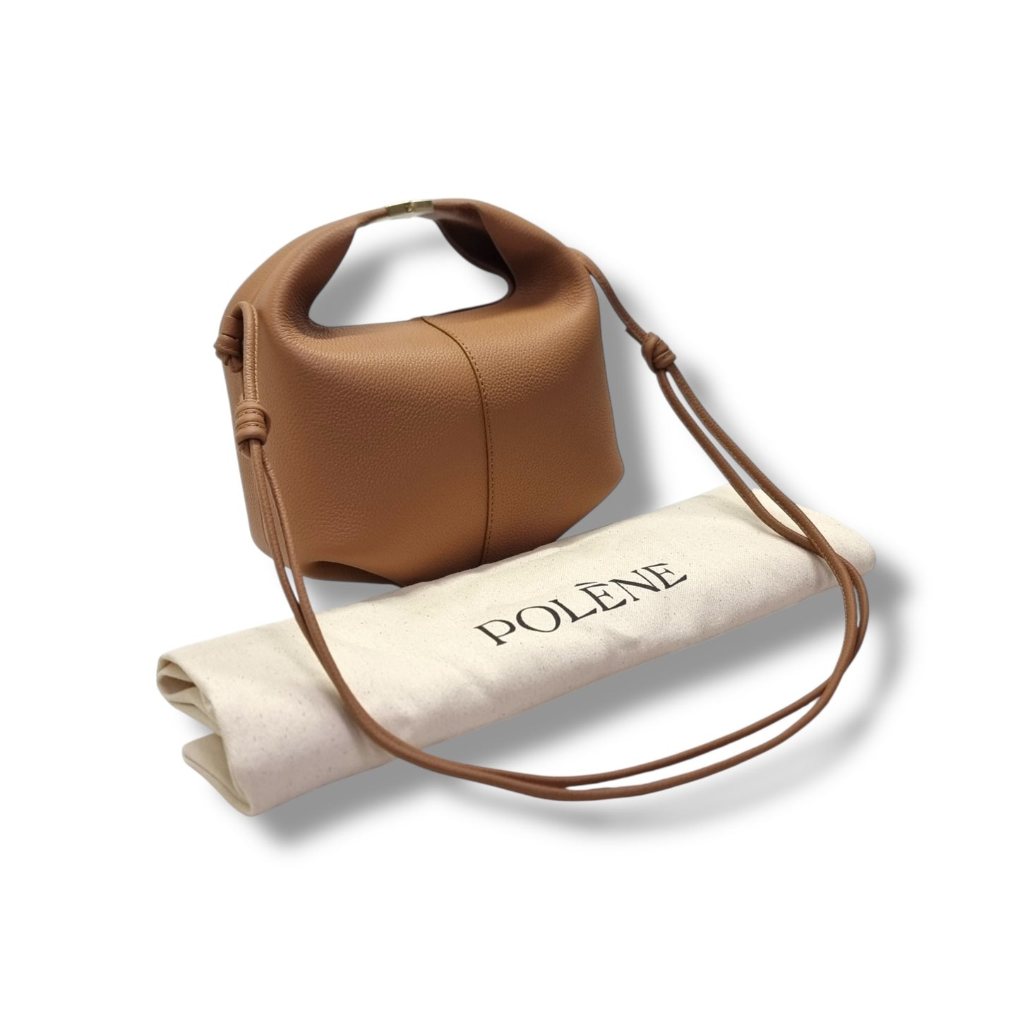 Polene Beri Grain Spanish Calfskin Crossbody Ghw (Camel)