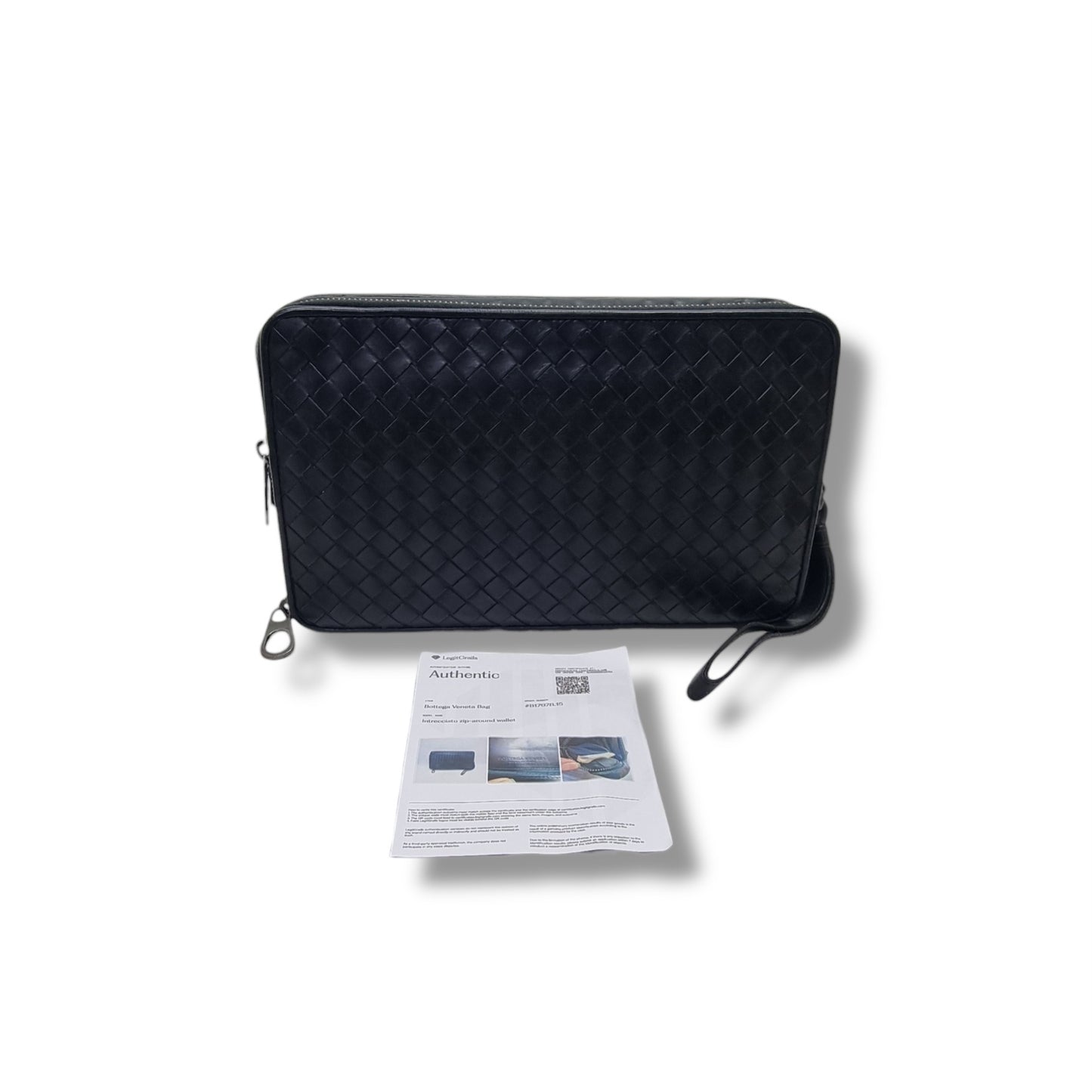 Bottega Veneta Organizer Intrecciato Leather Shw (Black)