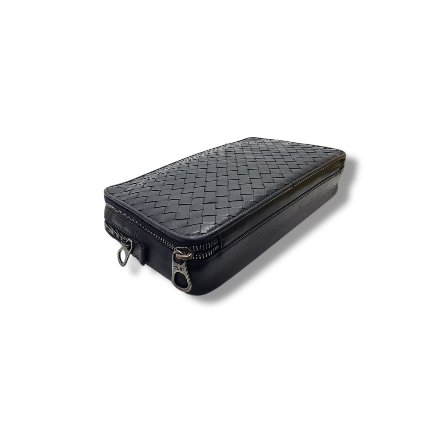 Bottega Veneta Organizer Intrecciato Leather Shw (Black)
