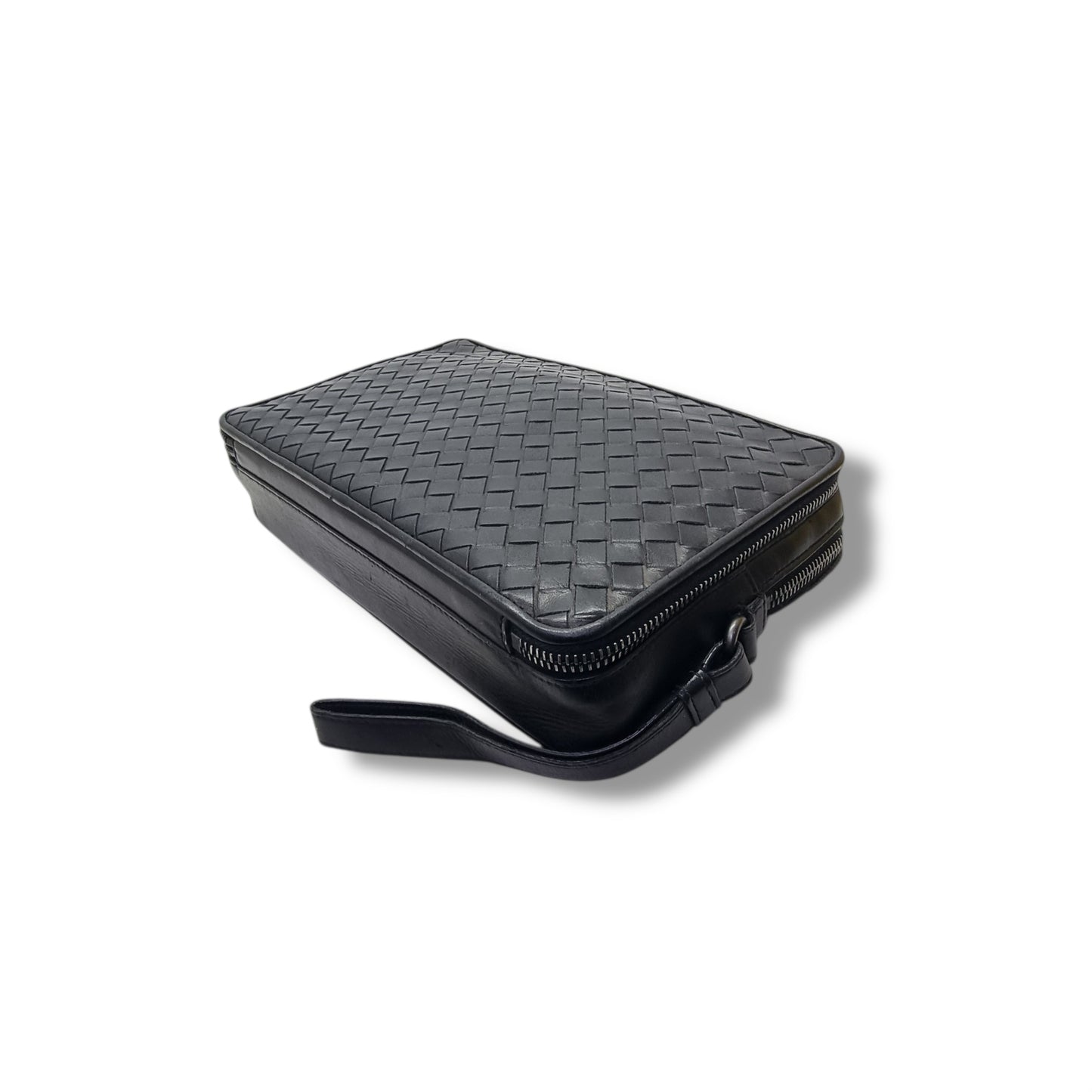 Bottega Veneta Organizer Intrecciato Leather Shw (Black)
