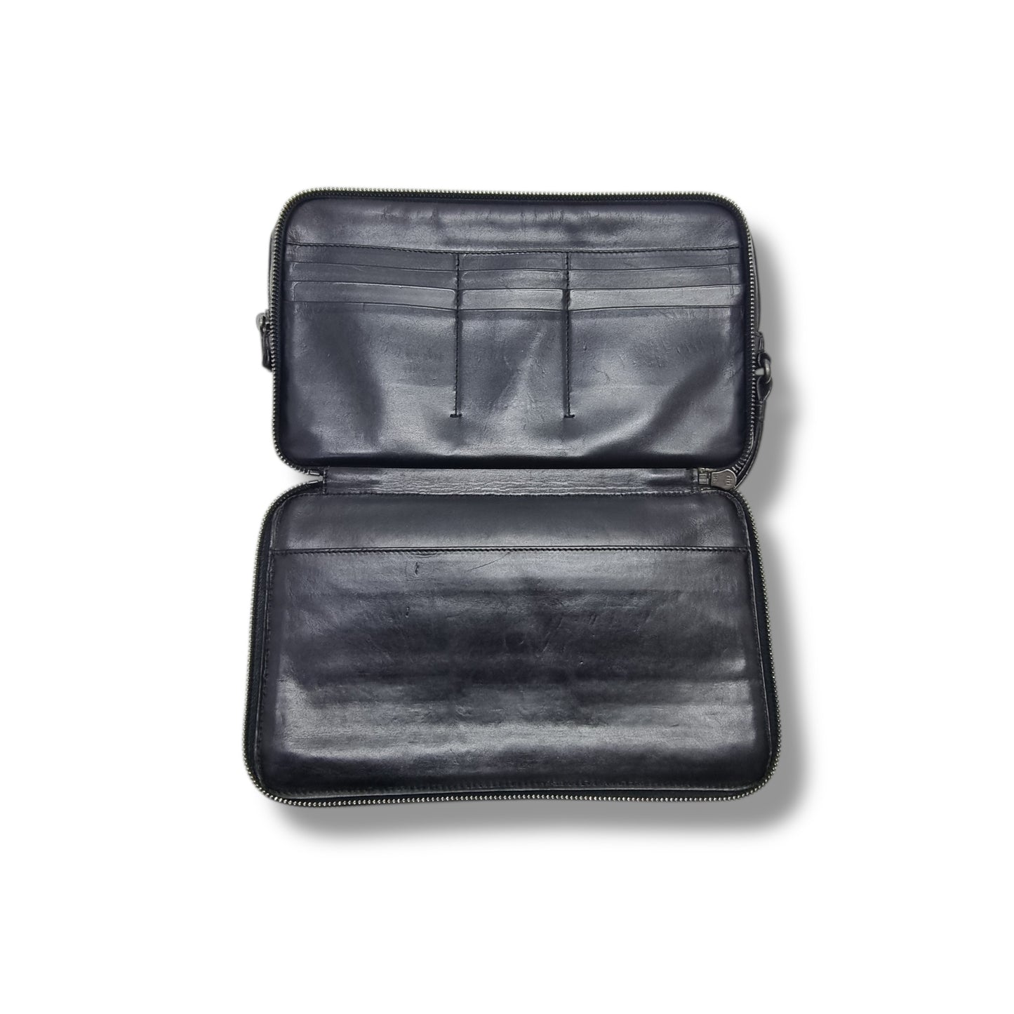 Bottega Veneta Organizer Intrecciato Leather Shw (Black)