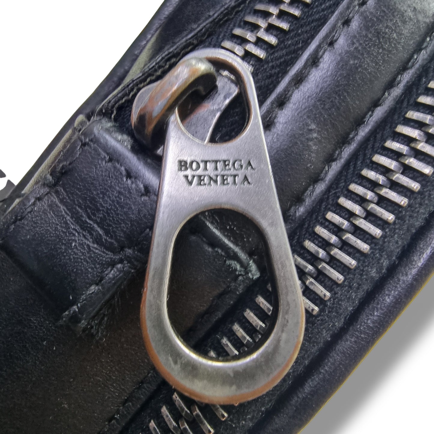 Bottega Veneta Organizer Intrecciato Leather Shw (Black)